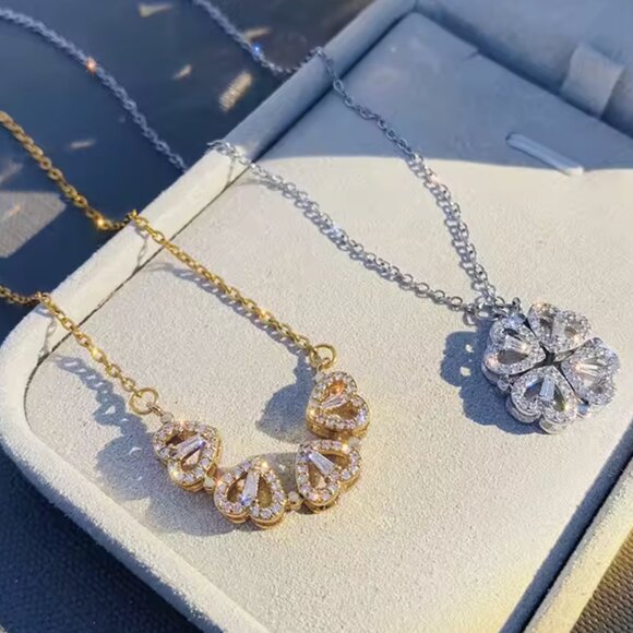 4 Leaf Clover Infinity Necklace 925 Sterling Silver - Picture 5 of 5